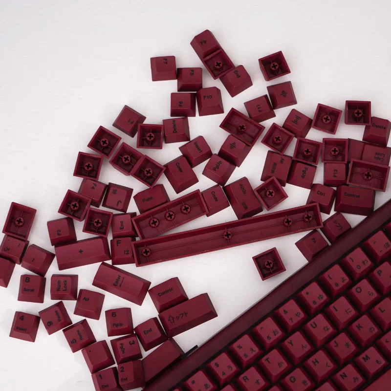 140 kunci GMK keycap merah minimalis PBT Dye Sub Cherry profil disesuaikan keycap Jepang untuk MX Switch Keyboard mekanik