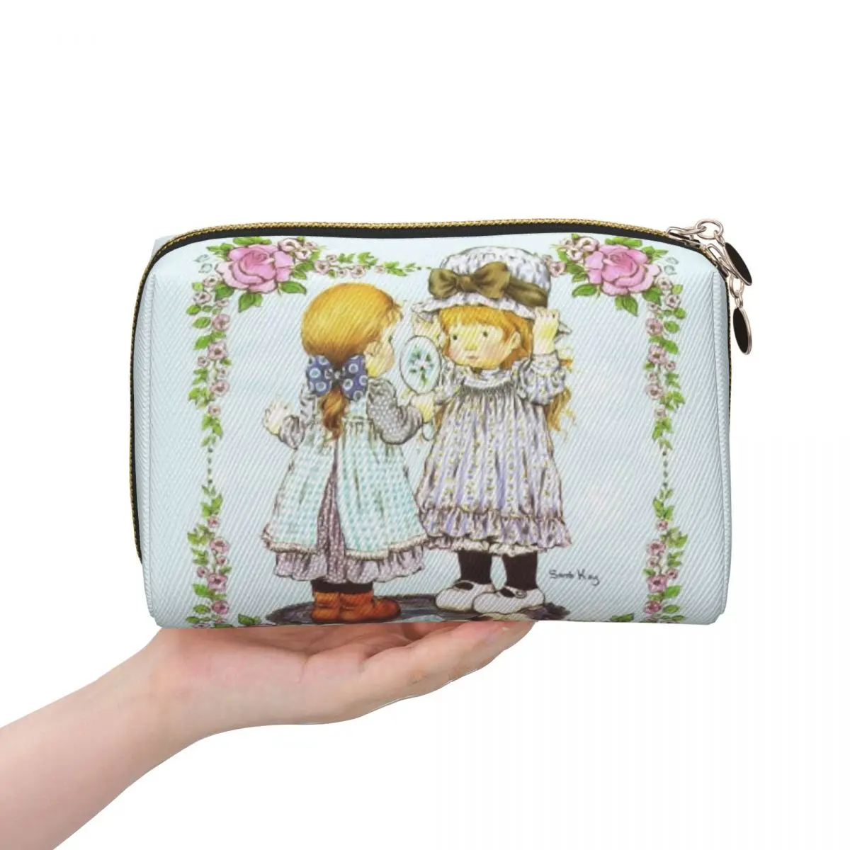 

Cartoon Sarah Kay Kawaii Girl Women Cosmetic Bag Travel Makeup Organizer Pouch Toiletry Storage Dopp Kit Box