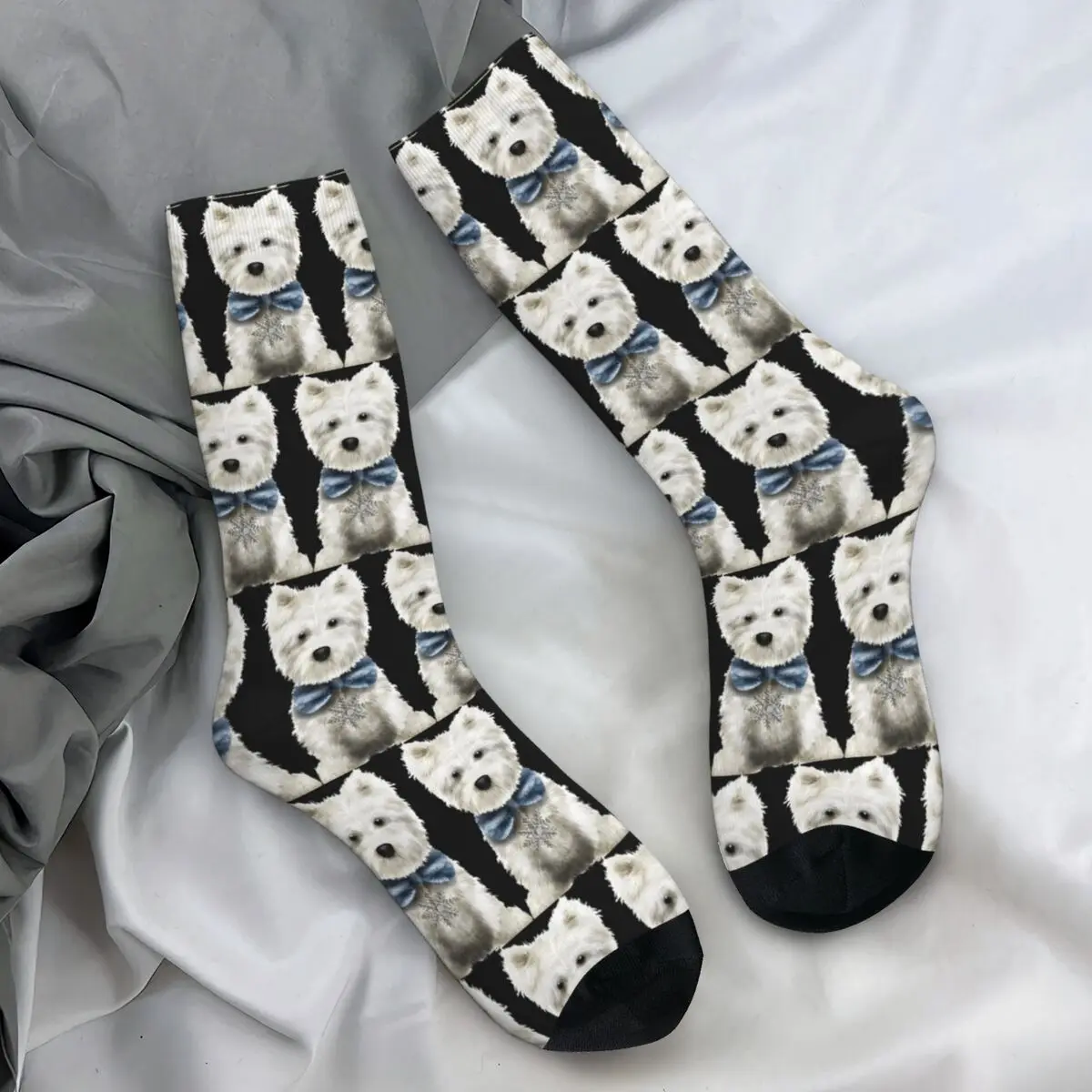 Women Men Socks Westie West Highland White Terrier Dog Stockings Spring Gothic High Quality Socks Design Cycling Anti Sweat Sock