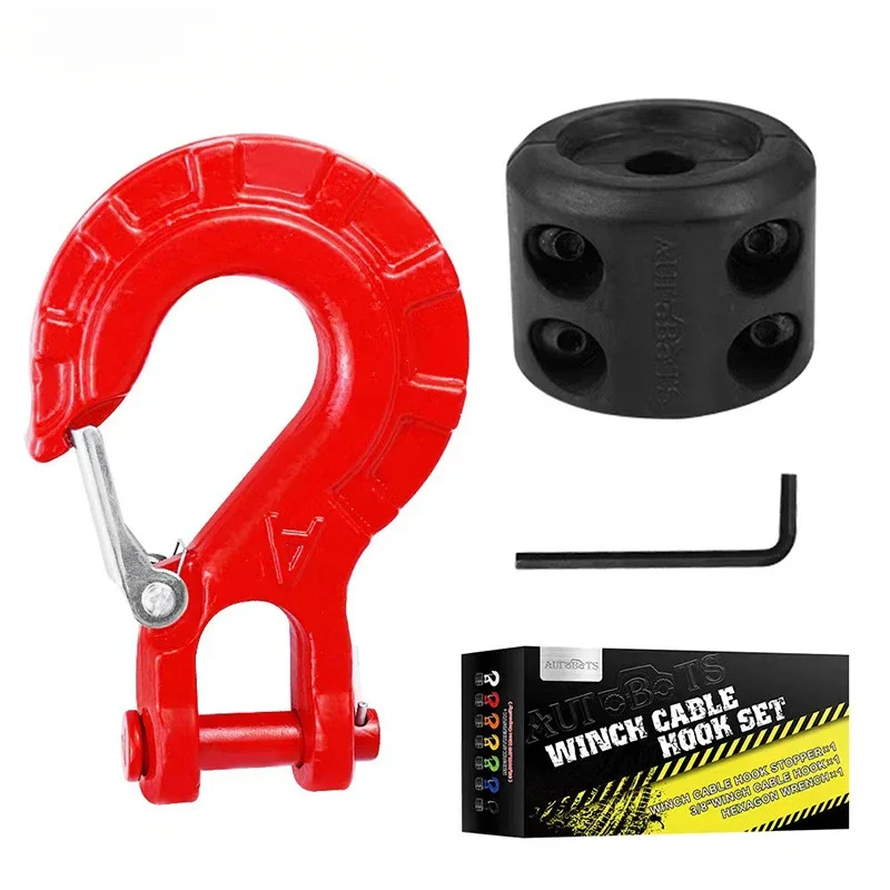 G70 special-shaped winch hook plus stopper combination 3/8 forged trailer hook traction hook