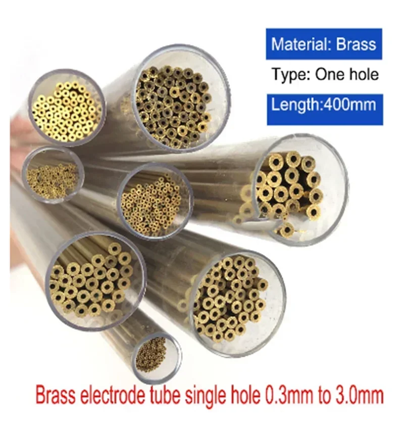 

WEDM Brass Electrode Tube0.3/ 0.5/0.8/0.9/1.0/1.5*400mm Die Single Hole for EDM Drilling Hole Machine