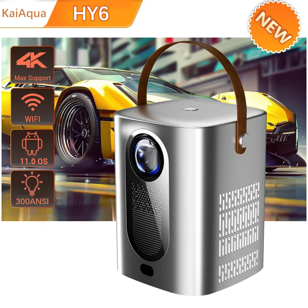 2025 NEW Portable Projector 4K 8K Full HD 1080P Android LED Video Home Theater BT5.0 WiFi Beam Projector for Mobile Phone HY6