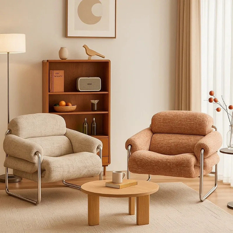 Single sofa chair Living room home fabric solid wood single chair