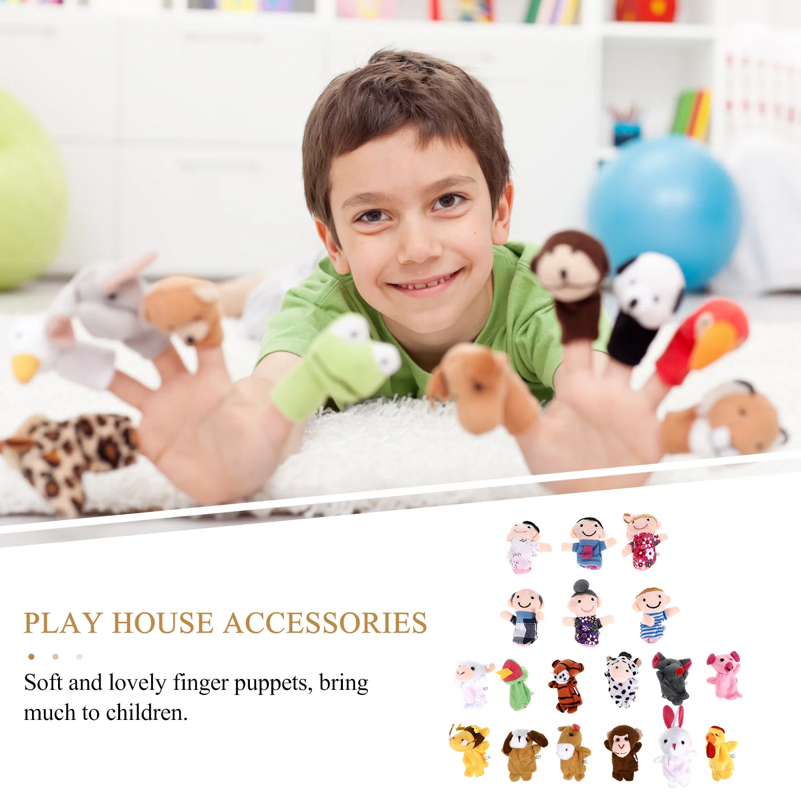 18 Pcs The Marionettes Educational Toys Story Time Finger Puppets Puzzle Play House Accessories Child