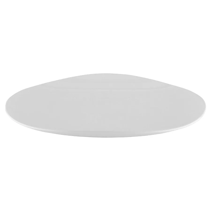 طبق تقديم ميلامين بيضاوي من البلاستيك عالي التحمل، مقاس 18 × 13 بوصة، باللون الأبيض #5