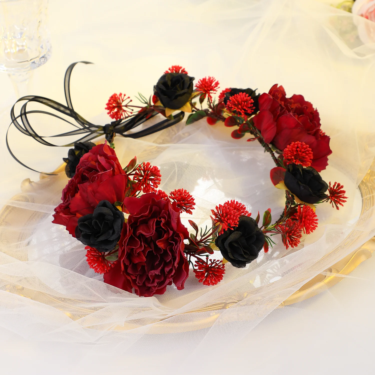 Fashion Handmade Flower Leaves Headband For Women Bride Wedding Hair Accessories Party Gift Hairbands Head Jewelry image 3