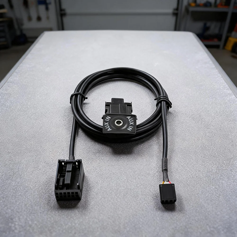 Car AUX Color Black Socket Interface Adapter Embedded Installation Quick Installation Wear-resistant Non-deformation