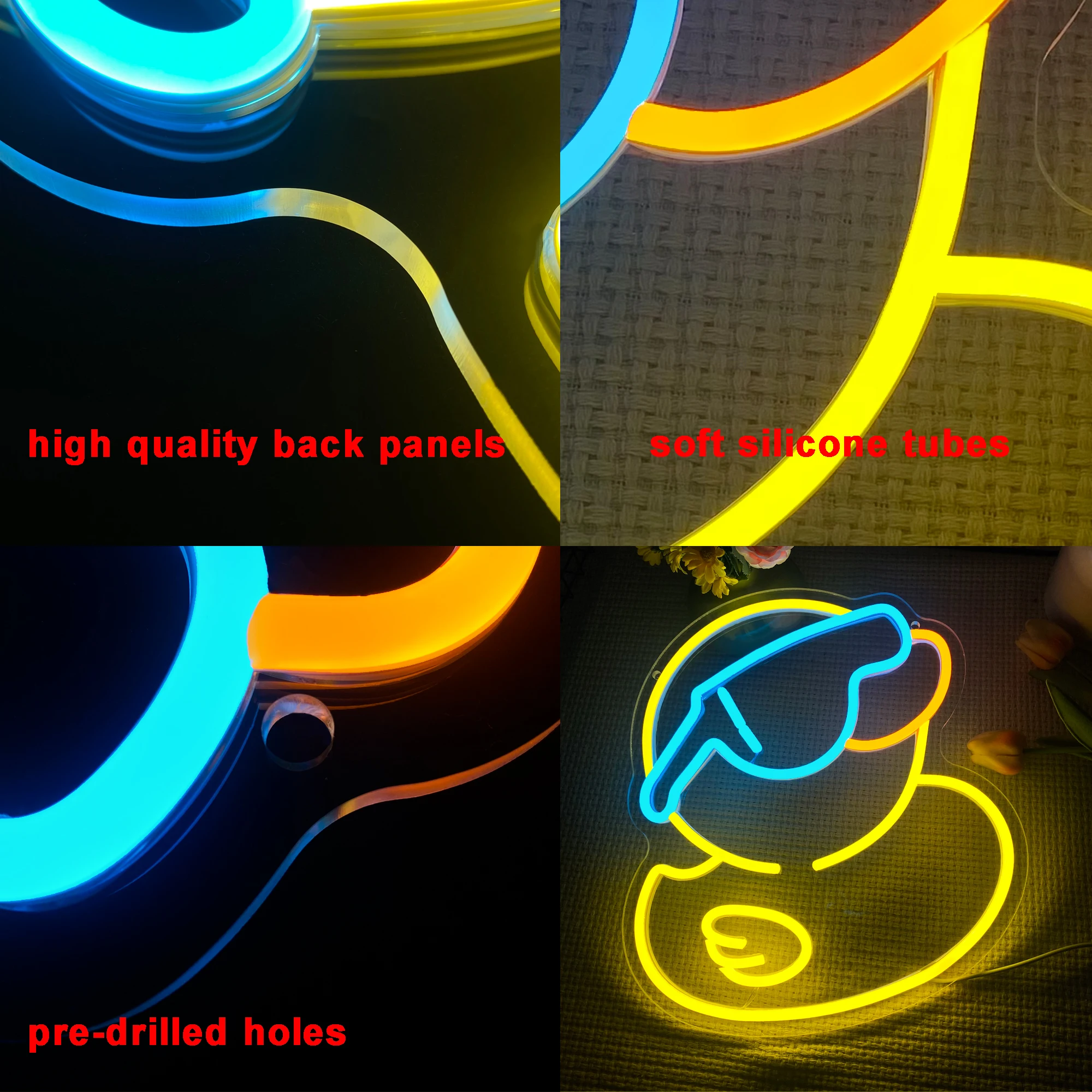 Rubberen Eend Neon Bord, Rubberen Eend Slaapkamer Neon Bord, Rubberen Eend Led Neon Bord, Geschikt Voor Slaapkamer, Kinderkamer, Christma