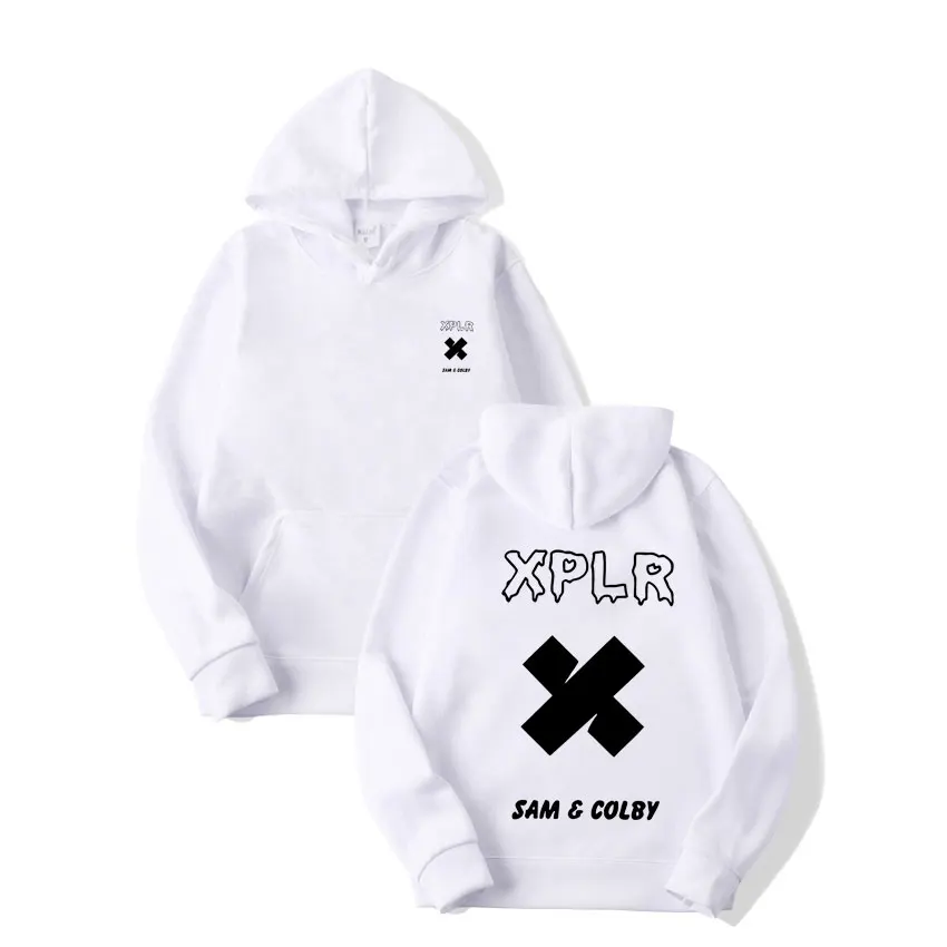 Xplr Hoodie Sam and Colby Chainlink Merch Heart Shaped Print Sweatshirt Women Long Sleeve Pullover Fleece Hoodies