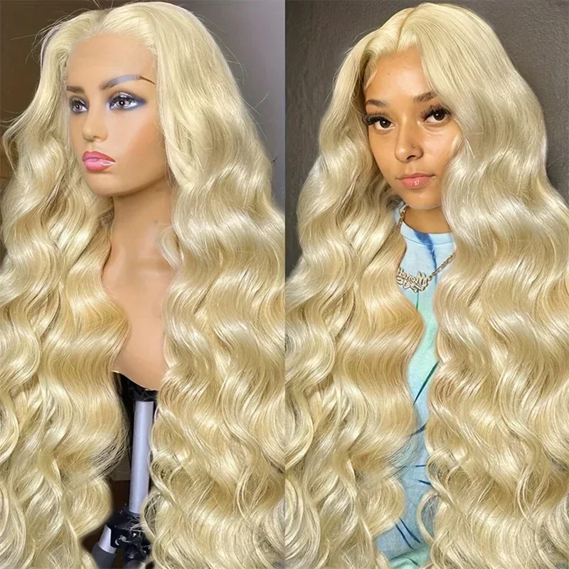 

13x4 13x6 Full Frontal 613 Blonde Colored Long Body Wave HD Transparent Lace Human Hair Wigs Lace Front Wigs 40 46 Inches