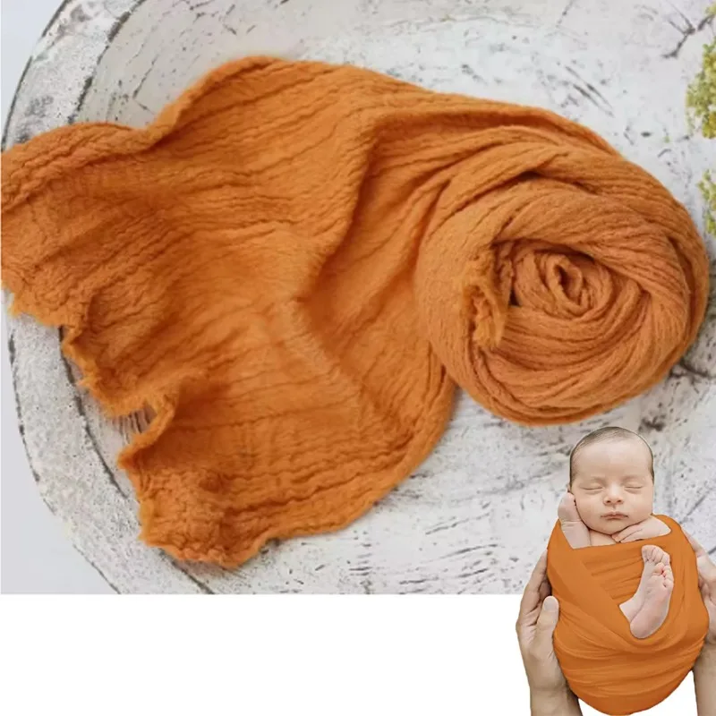 

Хлопковая накидка для фотосъемки с морщинами из кори — пеленание для новорожденных 70x180 см и женский шарф — мягкая реквизит для детской фотосъемки (двустороннее использование)