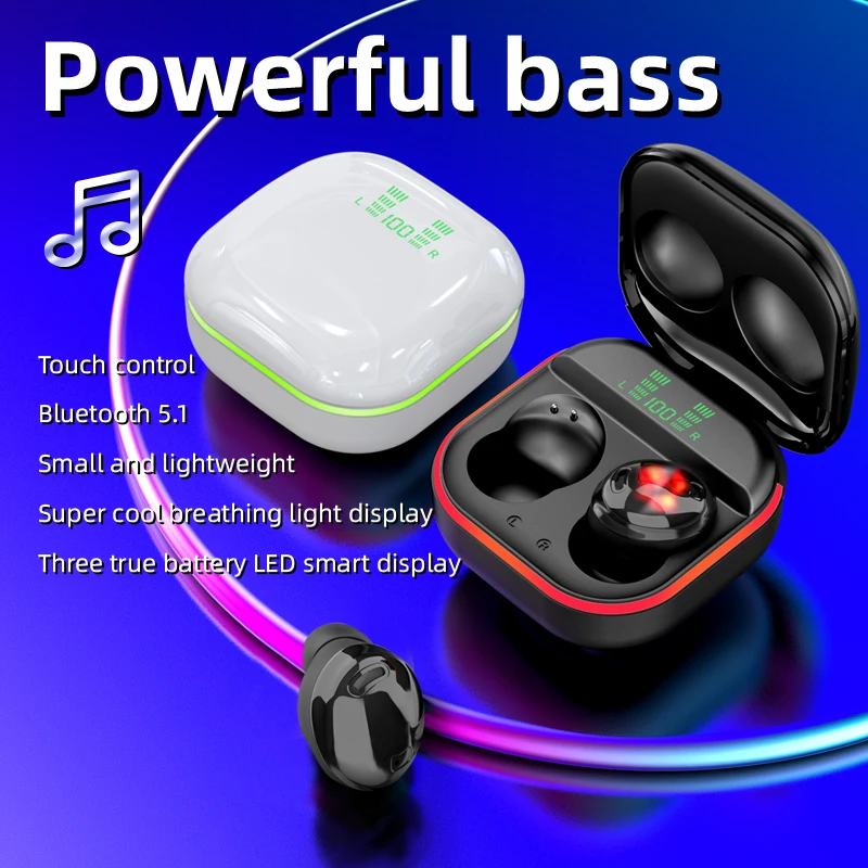 Tws Cool LED Fash Light Wireless Bluetooth 5.1 Headphones In Ear 8D HIFI Sound Headsets Sports Waterproof Sweat-Proof Earphones