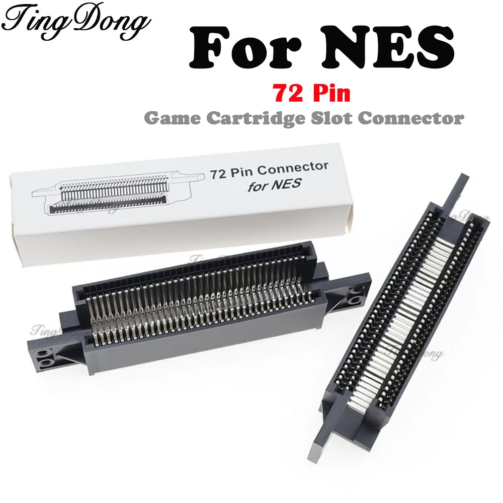 72-Pin-Spielkassetten-Steckverbinder für NES-Konsole, Ersatz-Goldfinger-Kartensteckplatz, Reparaturzubehör