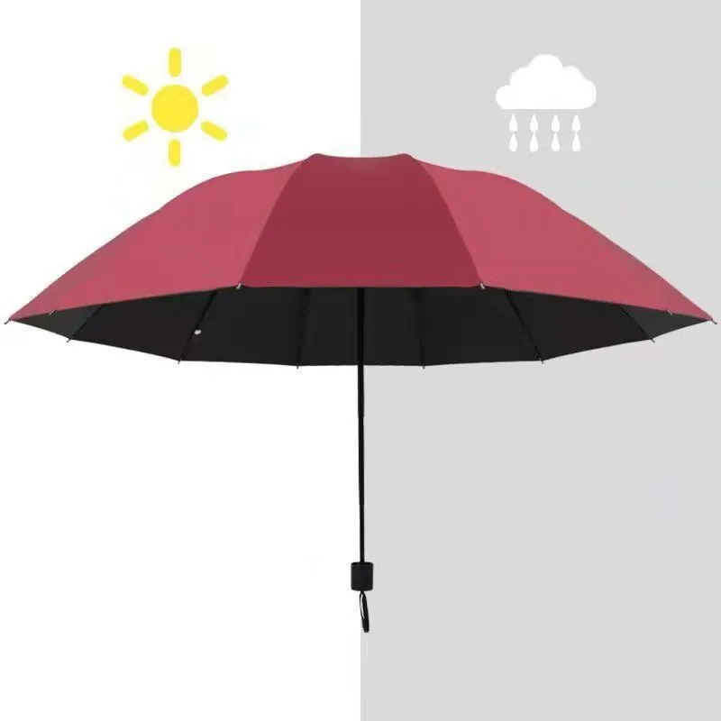 Oversized Folding Umbrella 12 Bone Umbrella Windproof And Waterproof Large Sun And Rain Umbrella For Travel And Family Use