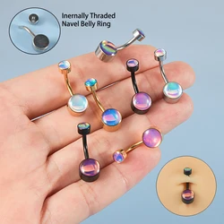 1Pc Surgical Steel Flash Film Navel Piercing Curved Barbell Belly Button Rings Helix Cartilage Piercing Beach Body Jewelry