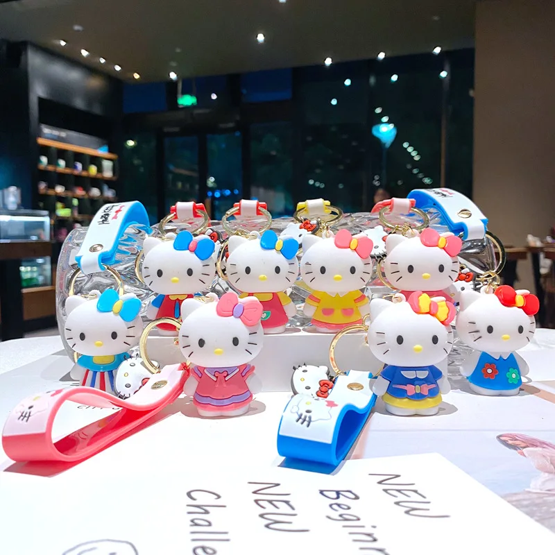 Sanrio figura de Anime Hello Kitty Ángel gato muñeca Kawaii pastel habitación decoración decorativa juguetes de Navidad regalos para niñas niños juguete