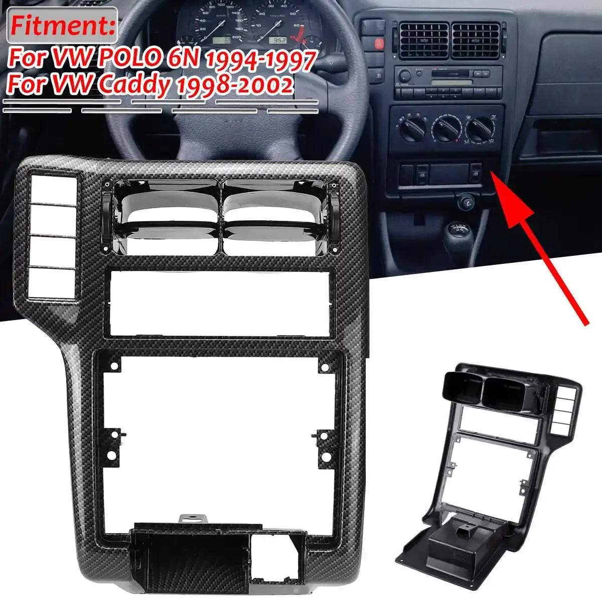 New Car Front Center Console Air Outlet Frame Cover Trim For VW For POLO 6N 1994-1997 For Caddy 1998-2002 6N1858071A 6N1858069A