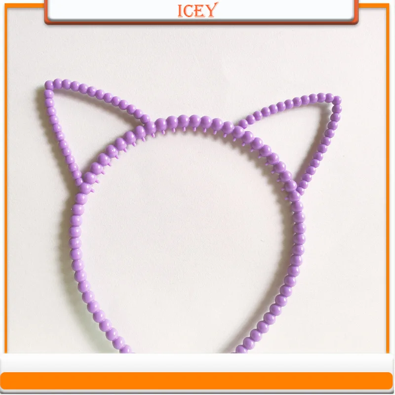 1pc Pearl Cat's ears Steamed cat-ear shaped bread hair band hair accessories party headband children's birthday headdress