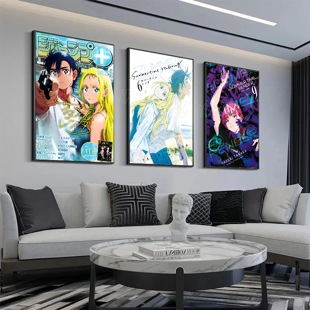 Anime Summer Time Rendering Poster Wall Art Home Decor Room Decor Digital Painting Living Room Restaurant Kitchen Art