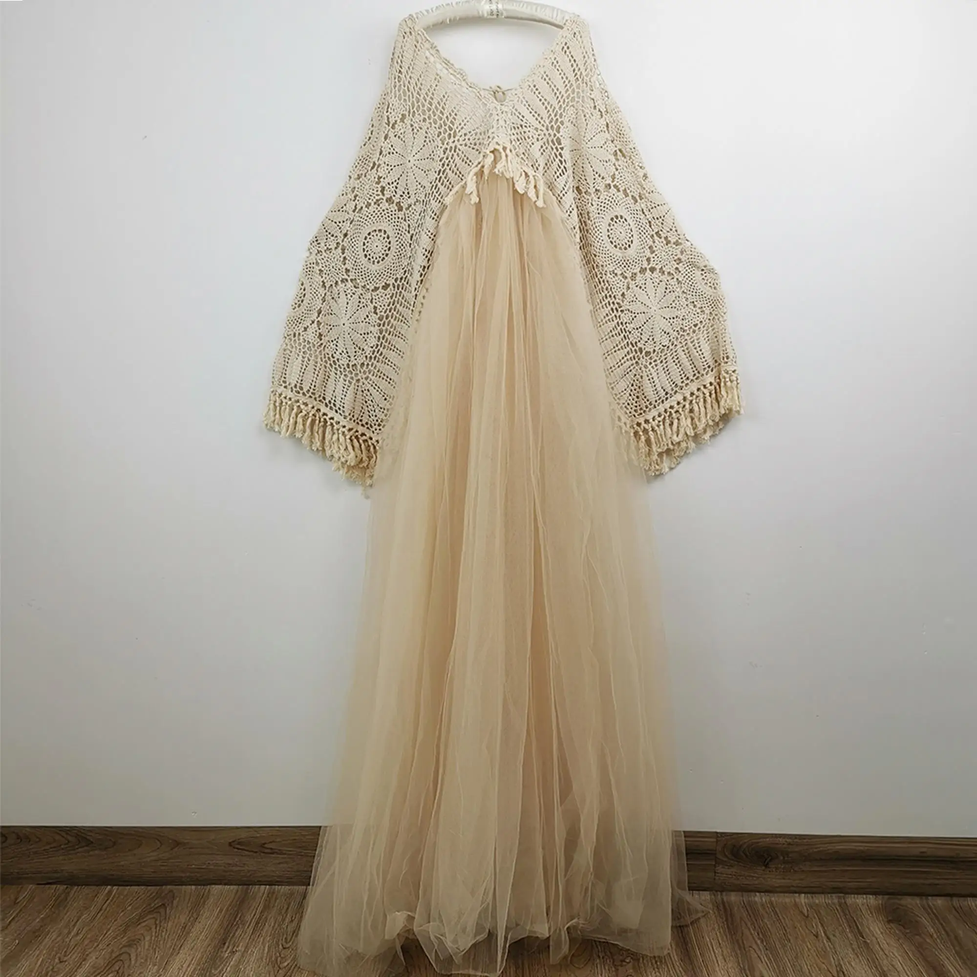 Don&Judy Maternity Photography Boho Pregnant Dresses With A Shawl Tulle Chiffon Bohemian Photo Shooting Pregnancy Dress