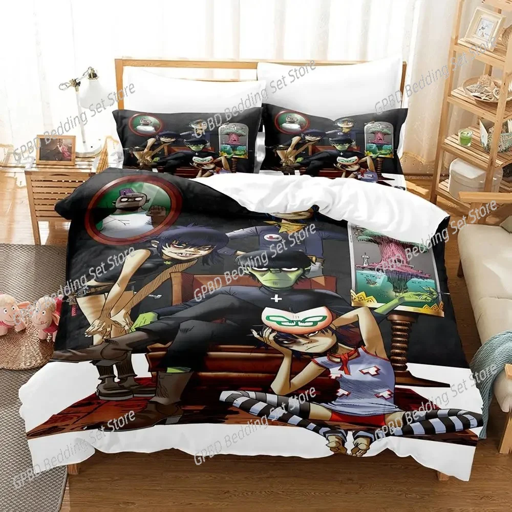 

New Gorillaz 3D Bedding Set Duvet Cover Pillowcases Single Twin Full Queen King Size Home Decor Quilt Boys Gift