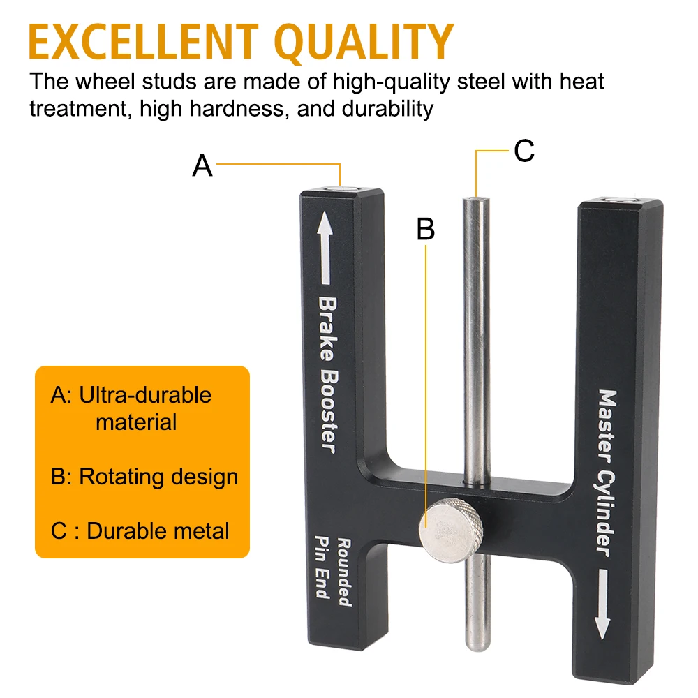 Brake Booster Push para travagem ajustável, Rod Adjustment Tool, Distância do Pedal de Freio, Cilindro Mestre, Medidor de Comprimento