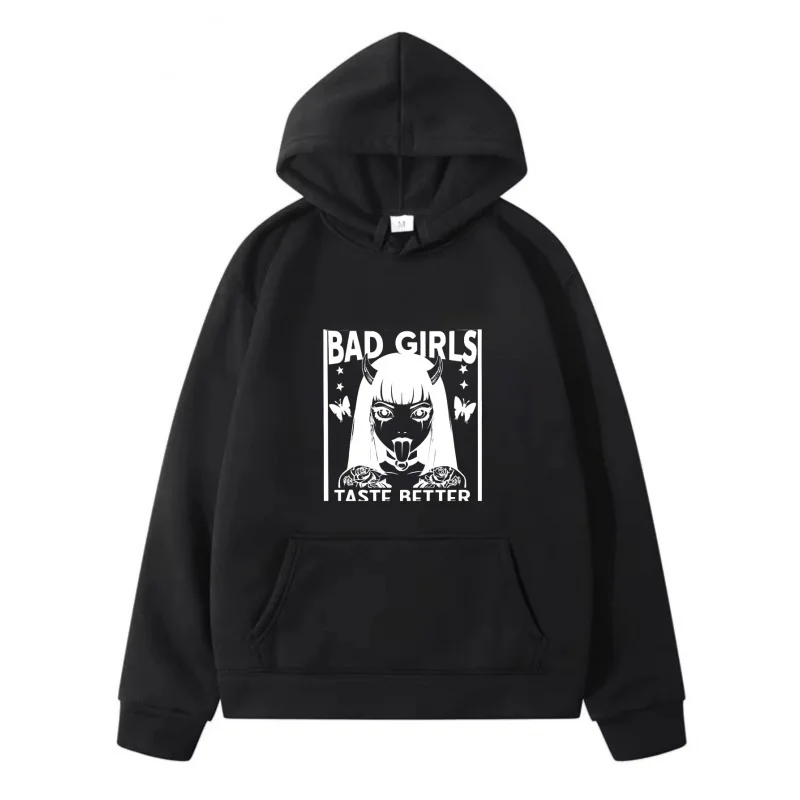 سويت شيرت رجالي بقلنسوة أسود باد جيرلز طعم أفضل بنمط مطبوع من القطن عالي الجودة كاجوال ملابس الشارع للرجال
