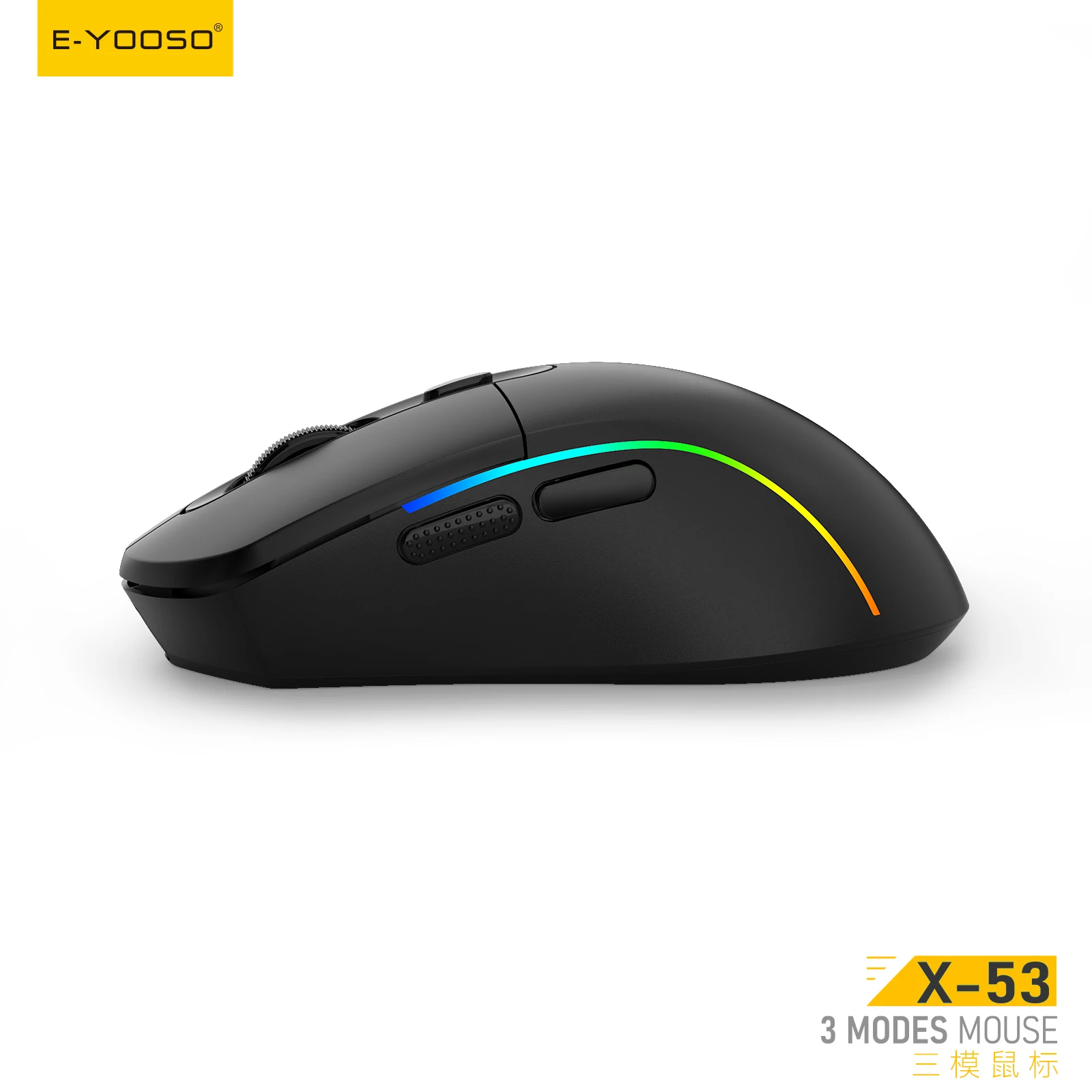 Right-Handed Dual-hand Rechargeable USB Type-C Cable RGB Backlit 5-Button Programmable Ergonomic Gaming Mouse 15G Acceleration