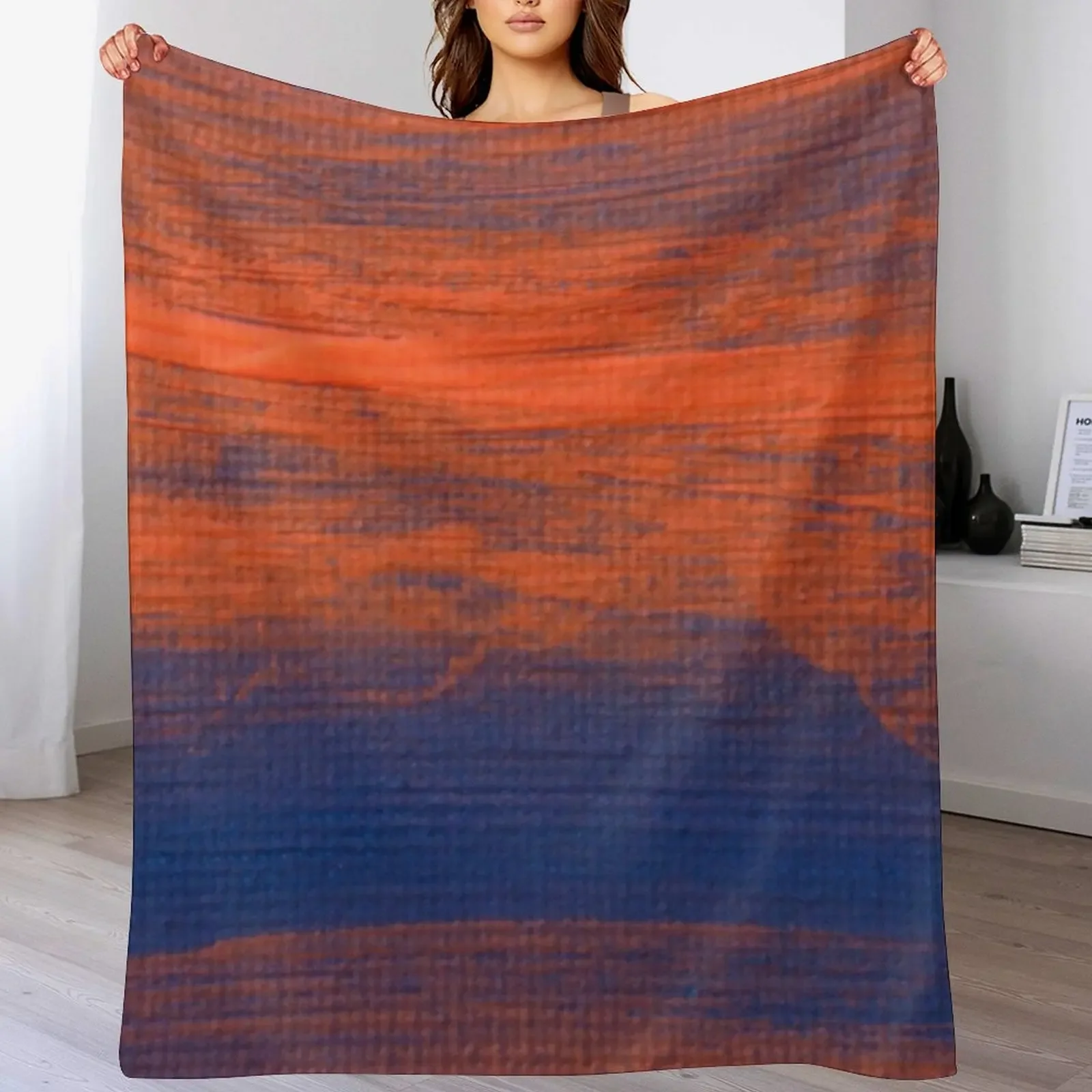 

Blue and Orange Strokes Throw Blanket blankets ands cosplay anime Luxury Throw Blankets