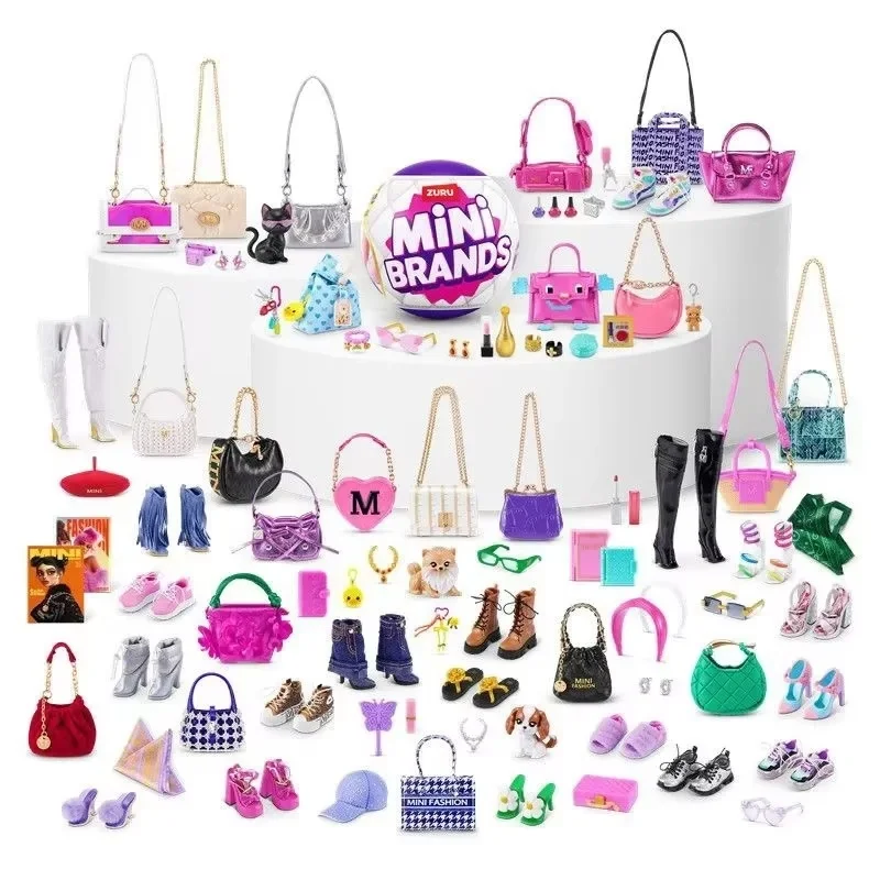 

ZURU Mini Brands Fashion Surprise Ball Series 4 Blind Box Fashion Accessories Toys With Mini Handbag Shoes For Girls Play Gifts