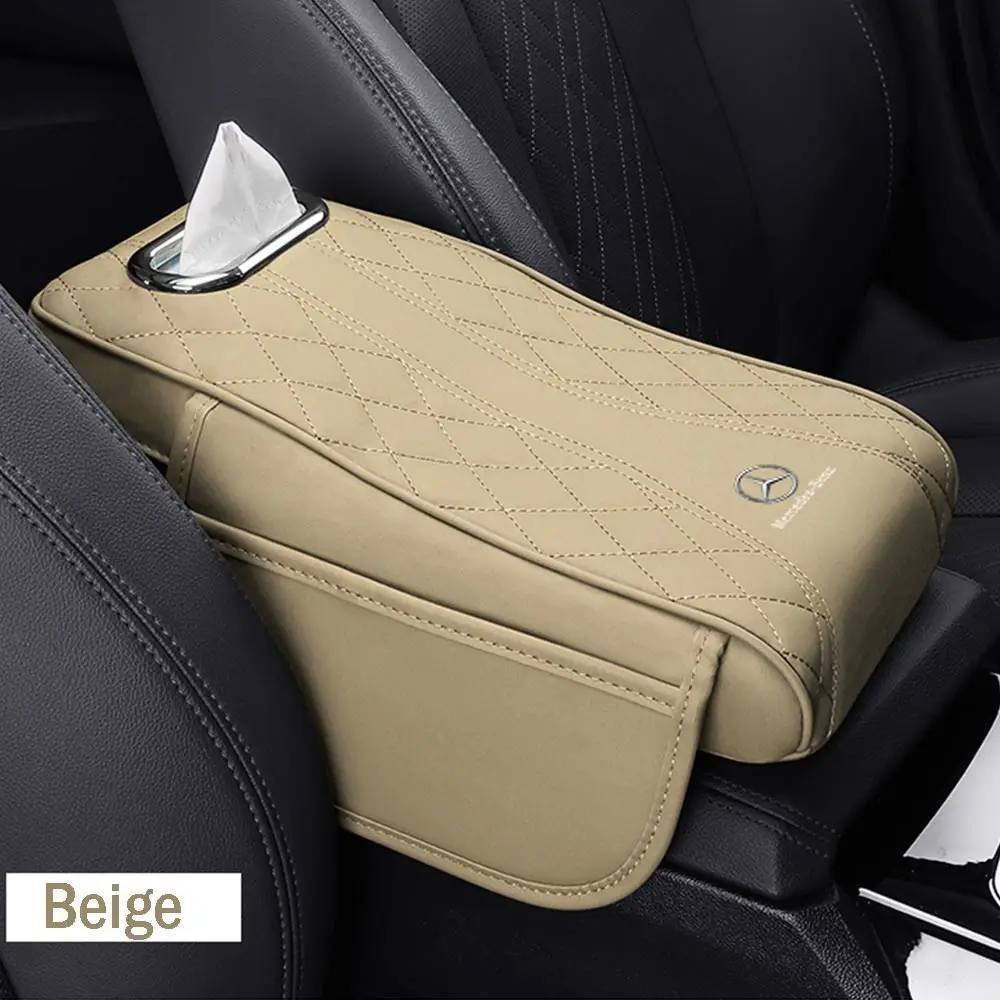 Automotive Interior Stickers Car Armrest Mat Arm Rest Protection Cushion Auto Armrests Storage Box Cover Pad For Mercedes Benz