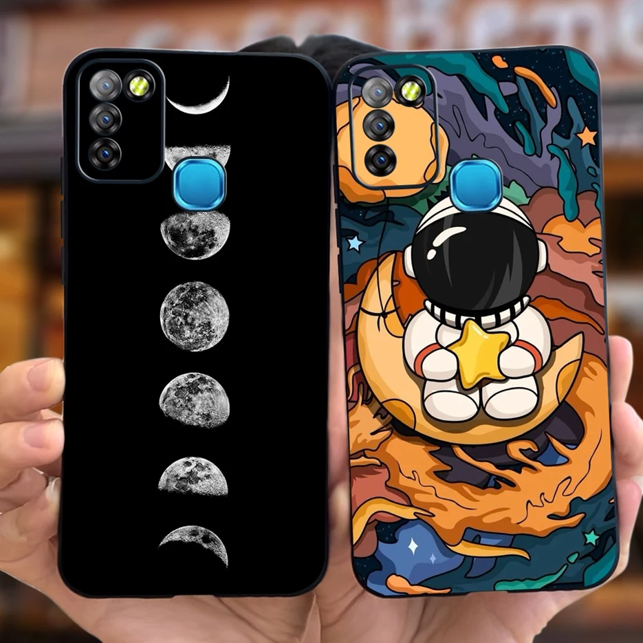 For Infinix Smart 5 Case Hot 10 Lite X657 X657B X657C Cute Astronauts Phone Cover Case For Infinx Hot 10 Lite Smart5 Soft Fundas