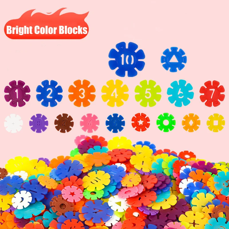 3D Puzzle Constructor Toy Interlocking Discs Snowflakes Building Blocks Set DIY Plastic Assembled Educational STEM Building Toys