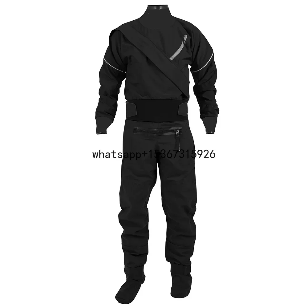 Waterproof Dry Suit for Men, 3 Layers Fabric, Surfing Rafting, Breathable Hoodie, 1 Piece, 2023