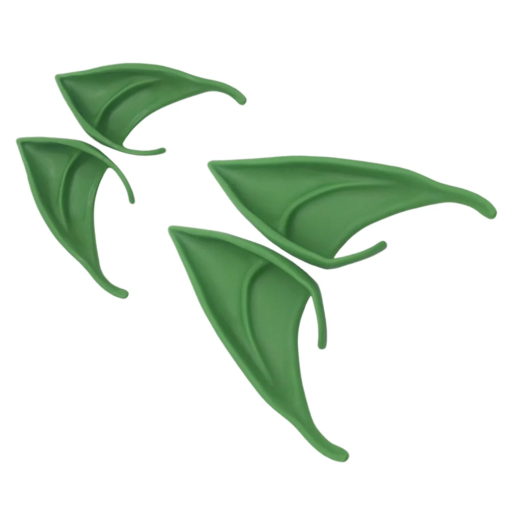 2 쌍 라텍스 엘프 귀 가장 무도회 요정 할로윈 소품 여성용 갈색 의상 의류 에멀젼