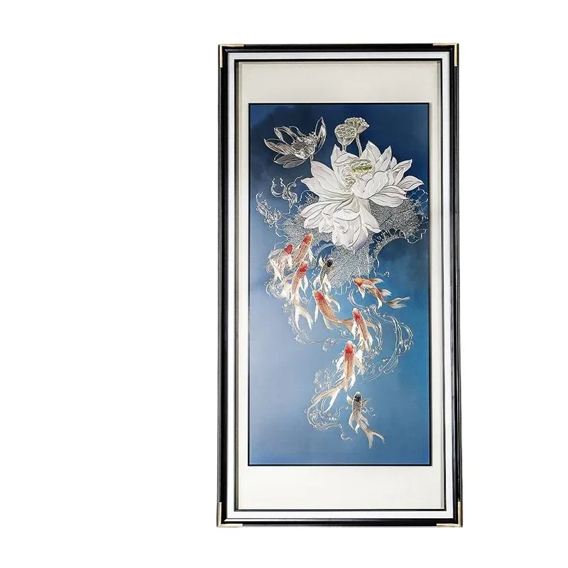 

Vertical painting in the entrance of the living room, Chinese-style study decorative painting