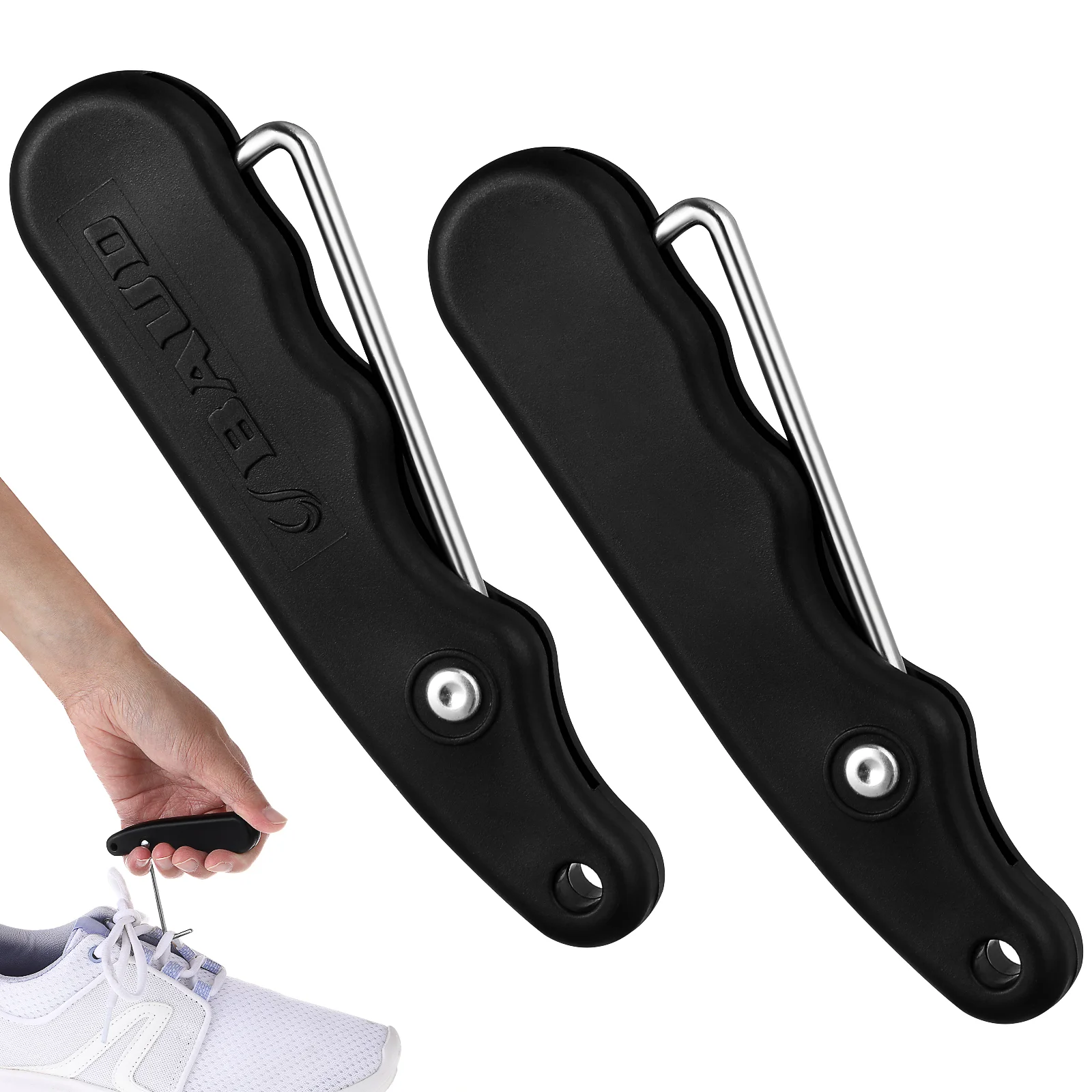 2 Pcs Shoe Tightener Ice Skate Lace Tool Portable Shoelace Folding Tighteners Skater Shoes Puller