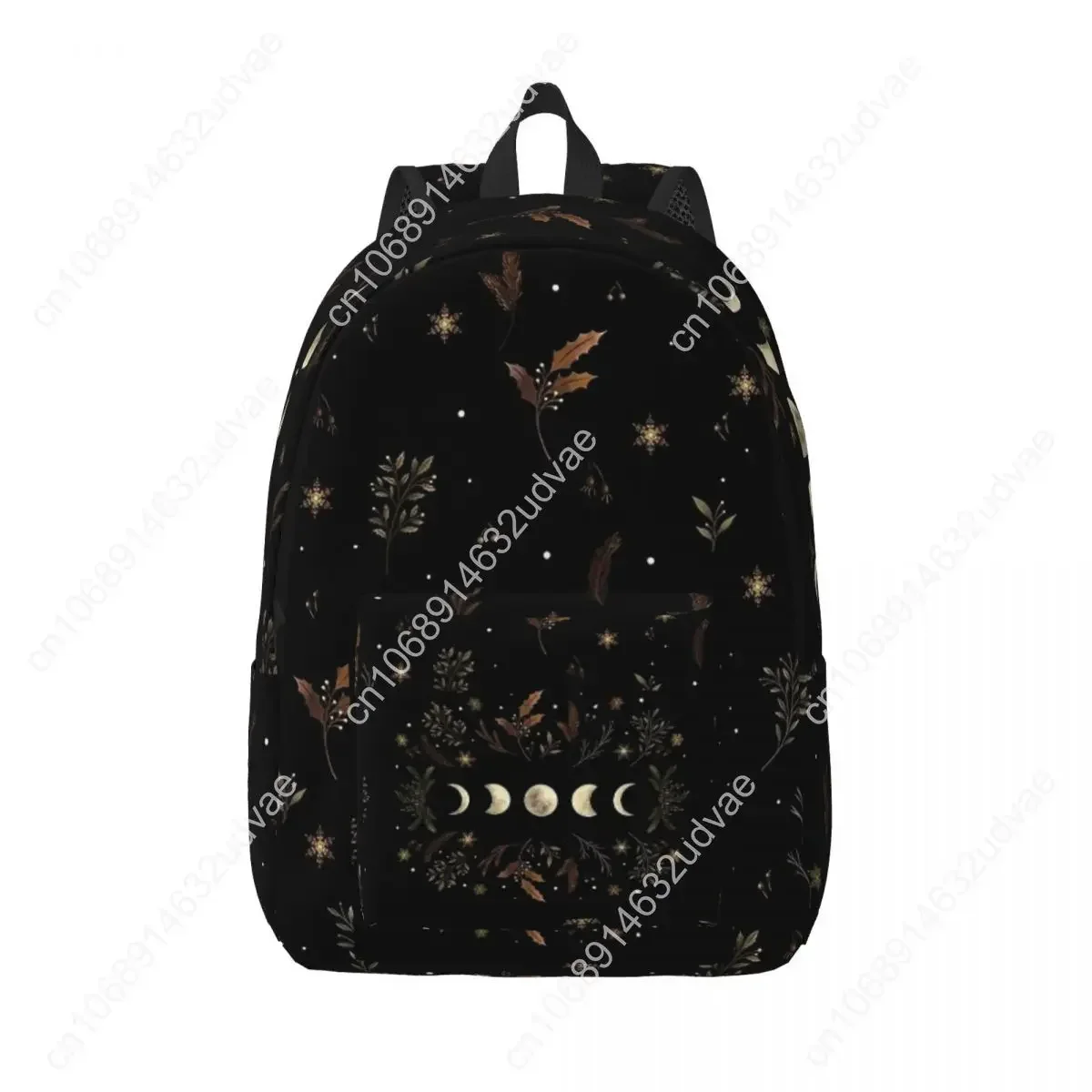 Moonlit Garden Classical Backpack Gift Student Work Boho Floral Vintage Wicca Daypack for Men Women Laptop Computer Canvas Bags