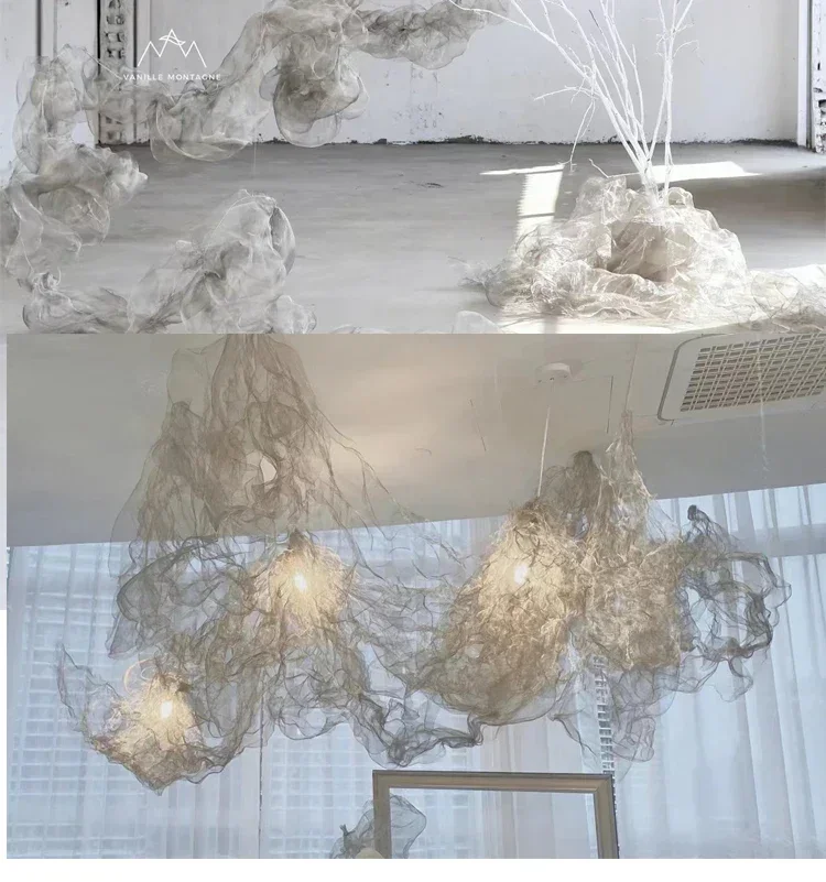 سحابة شكل شبكة سلكية معدنية نسيج معدني المواد الزفاف زينة للسقف الأقمشة الأزهار Diy بها بنفسك الخياطة المعدنية لكل متر #5