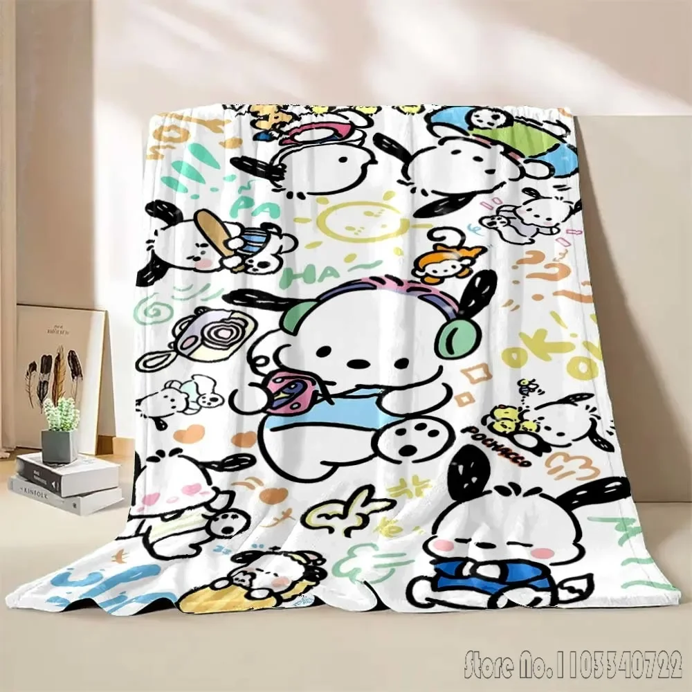 Hello Kitty Pochacco Sanrio Blanket Soft Fluffy Children Adult Plush Season Quilt Girl Kids Bedspread Throw Blanket for Sofa Bed