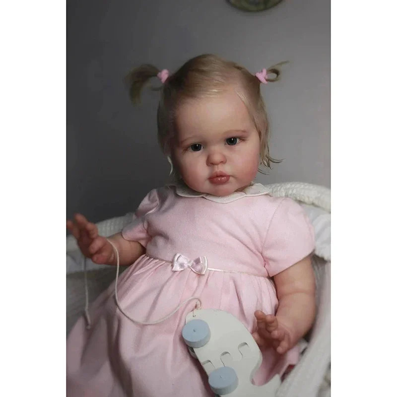 60CM Ellie Reborn Toddler Lifelike Reborn Baby Doll Wysokiej jakości farba ręczna Wielowarstwowe z widocznymi żyłami