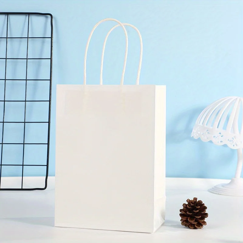 10PCS Gift Bags for Halloween Party Recyclable Bags for Christmas Wedding Birthday Kraft Paper Shopping Bags Grocery Bags image 4