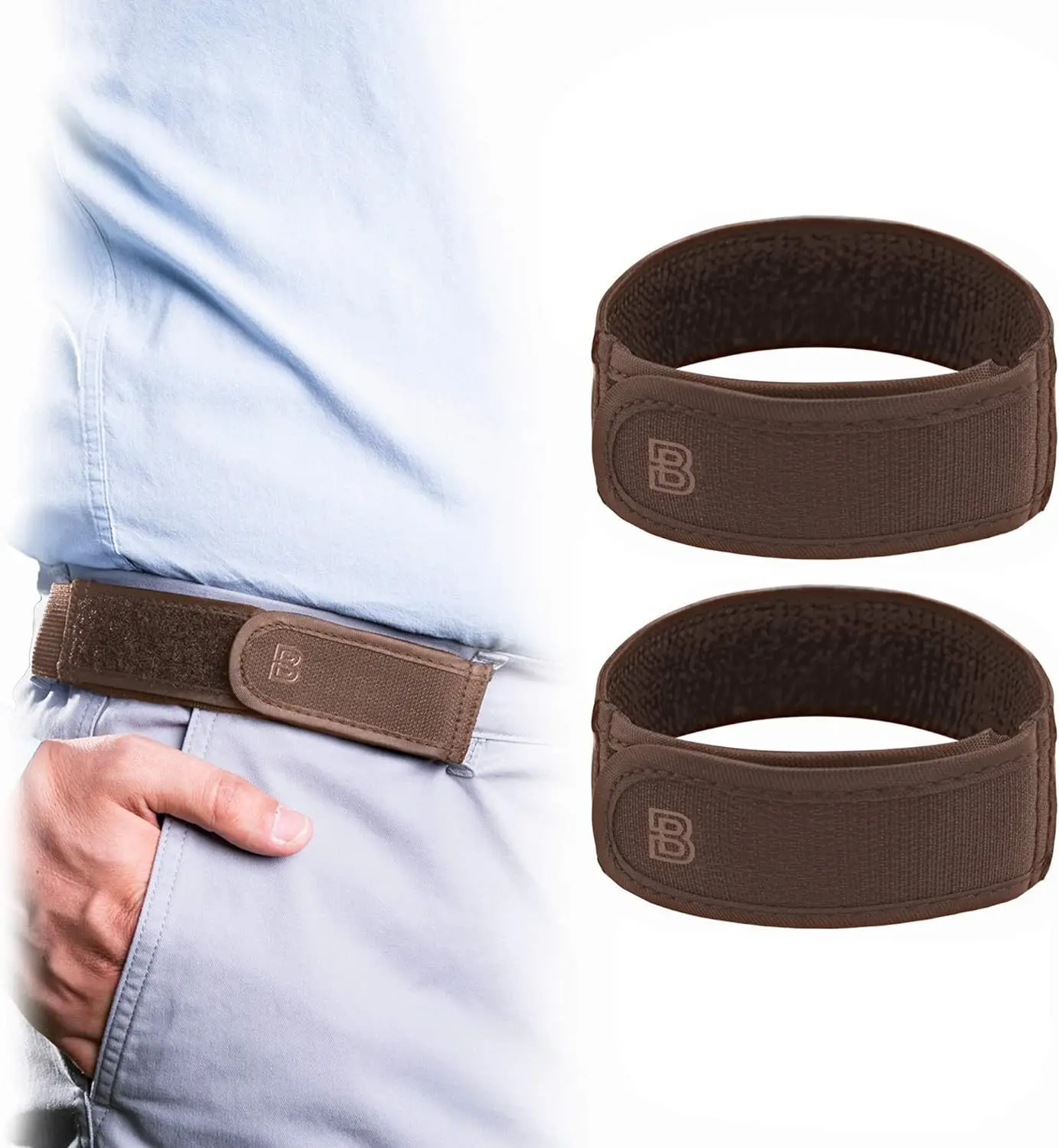 Hot No Buckle Elastic Belt Loop Holder Shock Resist Woven Fabric Shell Material Balanced Elastic Tension Pant Belt Stabilizer