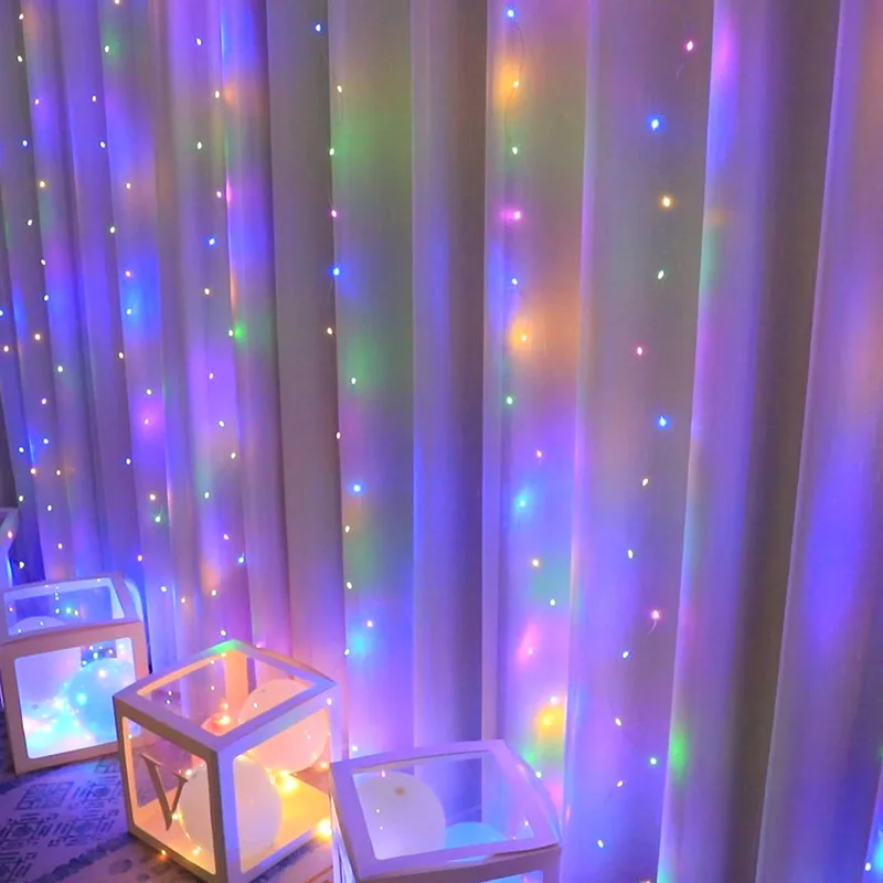 Christmas String Lights Fairy change Curtain Hanging con telecomando per matrimoni all'aperto Party Garden decorazioni natalizie