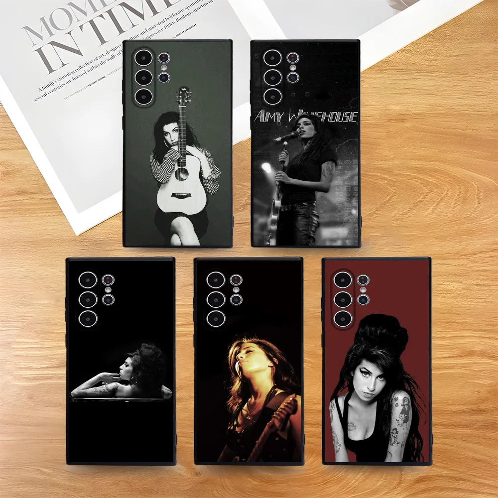 

Singer Amy W-Winehouse Phone Case For Samsung Galaxy S25 S24 S22 S23 Ultra S21 S20 Plus 5G Frosted Non-Slip Full Cover Soft Case