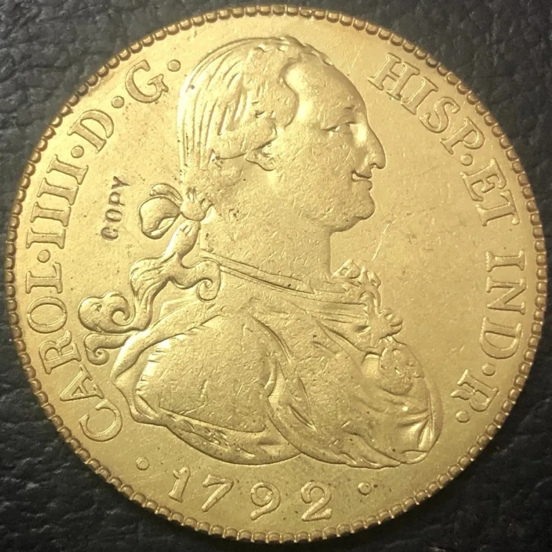 1792 S.F Colombia 8 Escudos - Carlos IV Gold Copy Coin