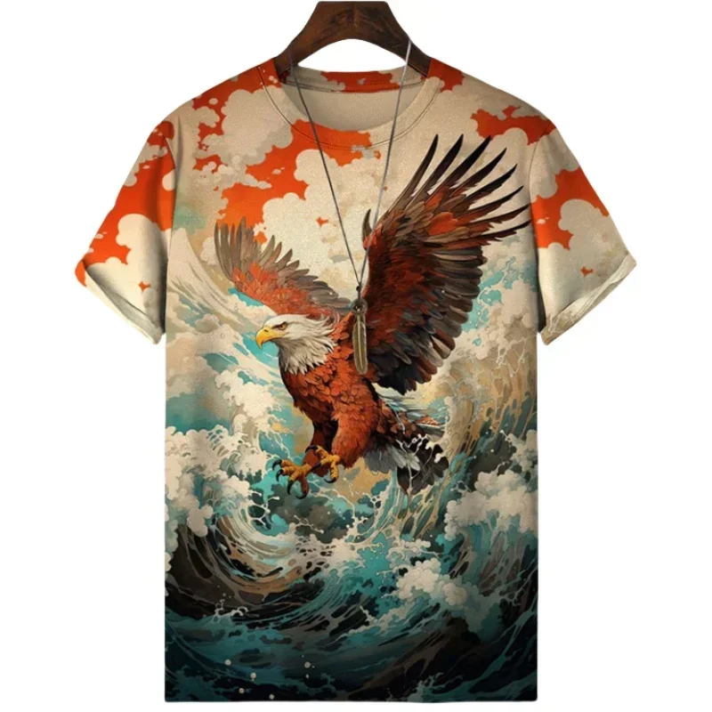 

Fashion Trend Animal Printed T-shirts For Men Summer Large Size Short Sleeve Loose Tee Shirt Casual O-neck Tops Men Clothing 3XL