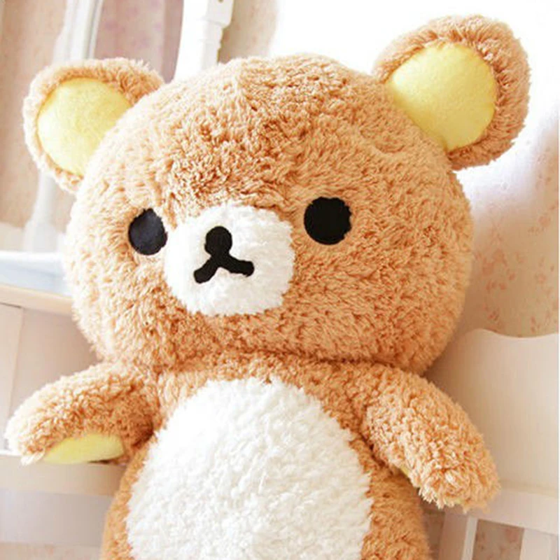 60/80cm Big Size Rilakkuma Plush Toy Kawaii Relax Bear Stuffed Dolls Animals Teddy Bear Cushion Xmas Gift For Kids Xmas Present