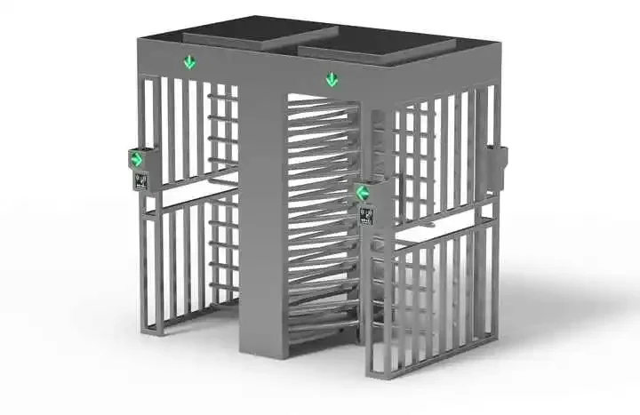 Controllo accessi porta con riconoscimento facciale RFID Tornello alto completo Cancello tornello a doppio canale a tutta altezza Cancello barriera QR Rfid