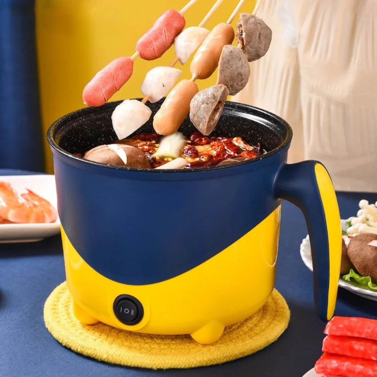 

Multifunction Mini Rice Cooker Saucepan Ramen Non-stick Pan Flat Multicooker Appliances for The Kitchen Pots Offers 1-2